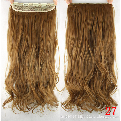 5 clips synthetic cheap kinky curly clip in hair extension, different colors synthetic curly hair extensions clip in one piece
